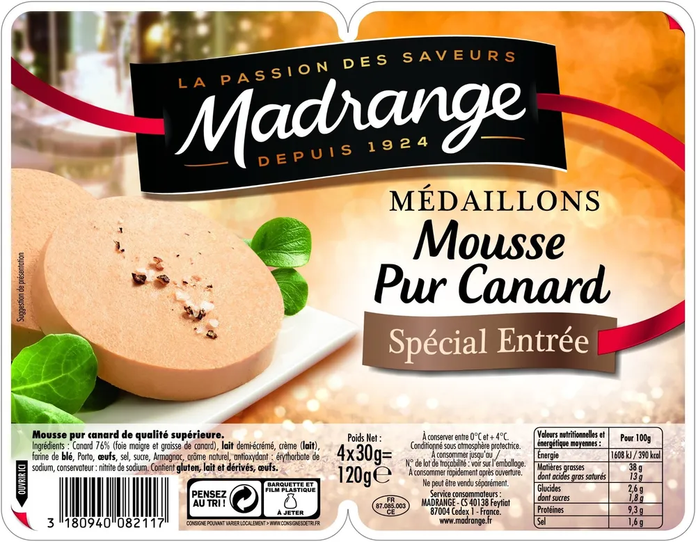 Médaillons Mousse Pur Canard spécial entrée