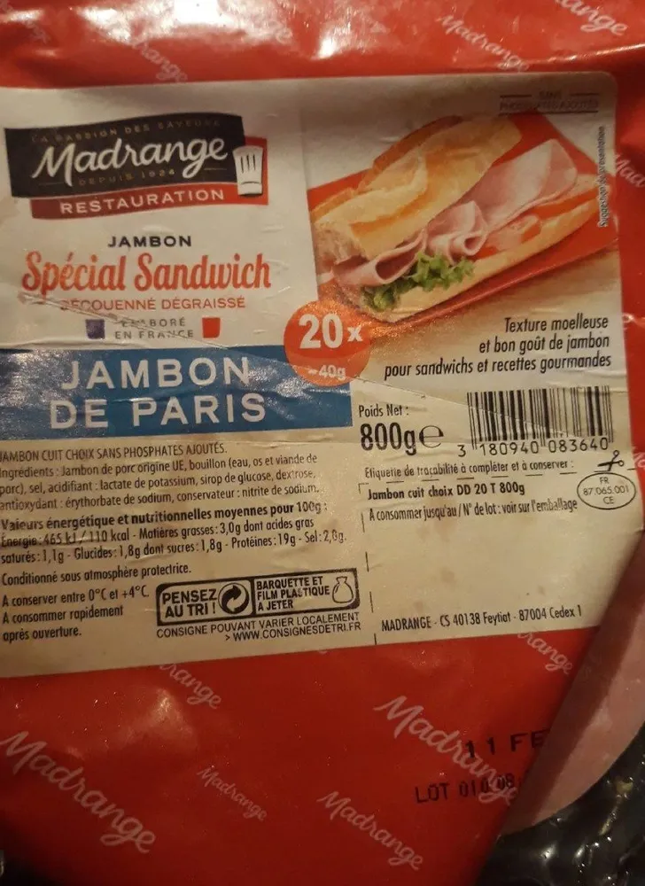 Jambon spécial sandwich