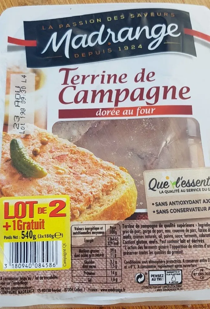 Terrine de campagne dorée au four