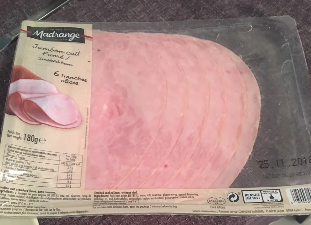 Jambon cuit fumé