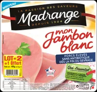 Jambon blanc porcs élevés sans antibiotique dès la fin du sevrage - lot 2+1 offert