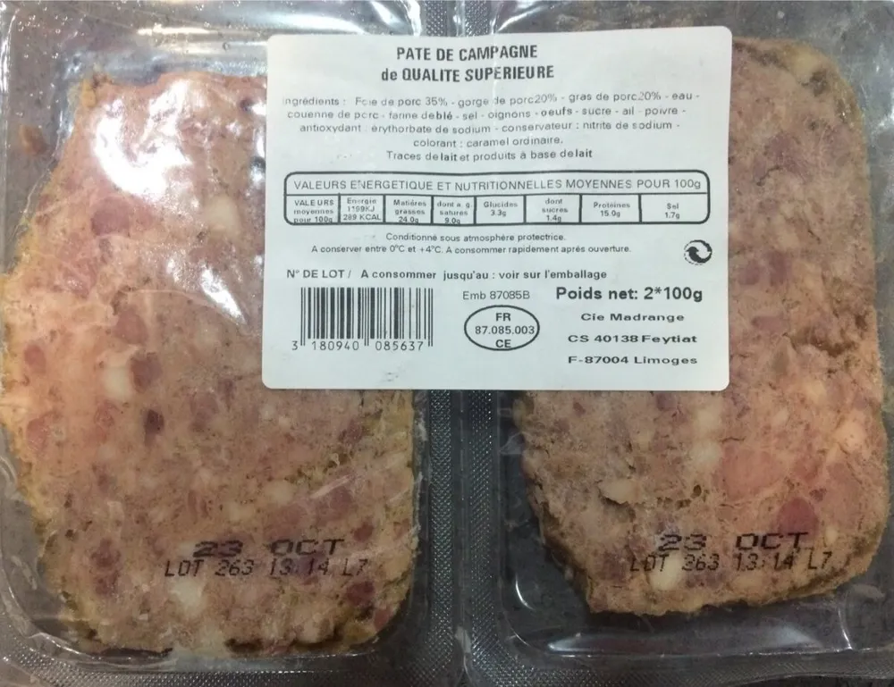 PATE DE CAMPAGNE Qté sup