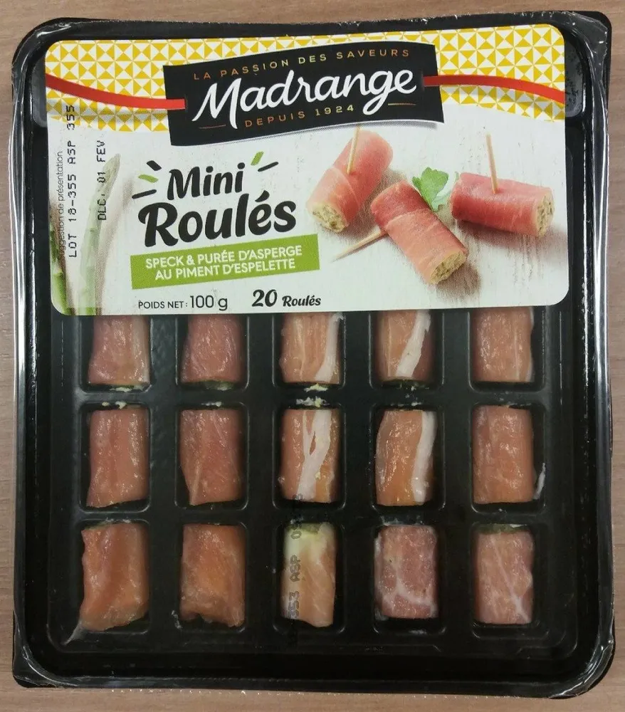 Mini Roulés speck asperge piment