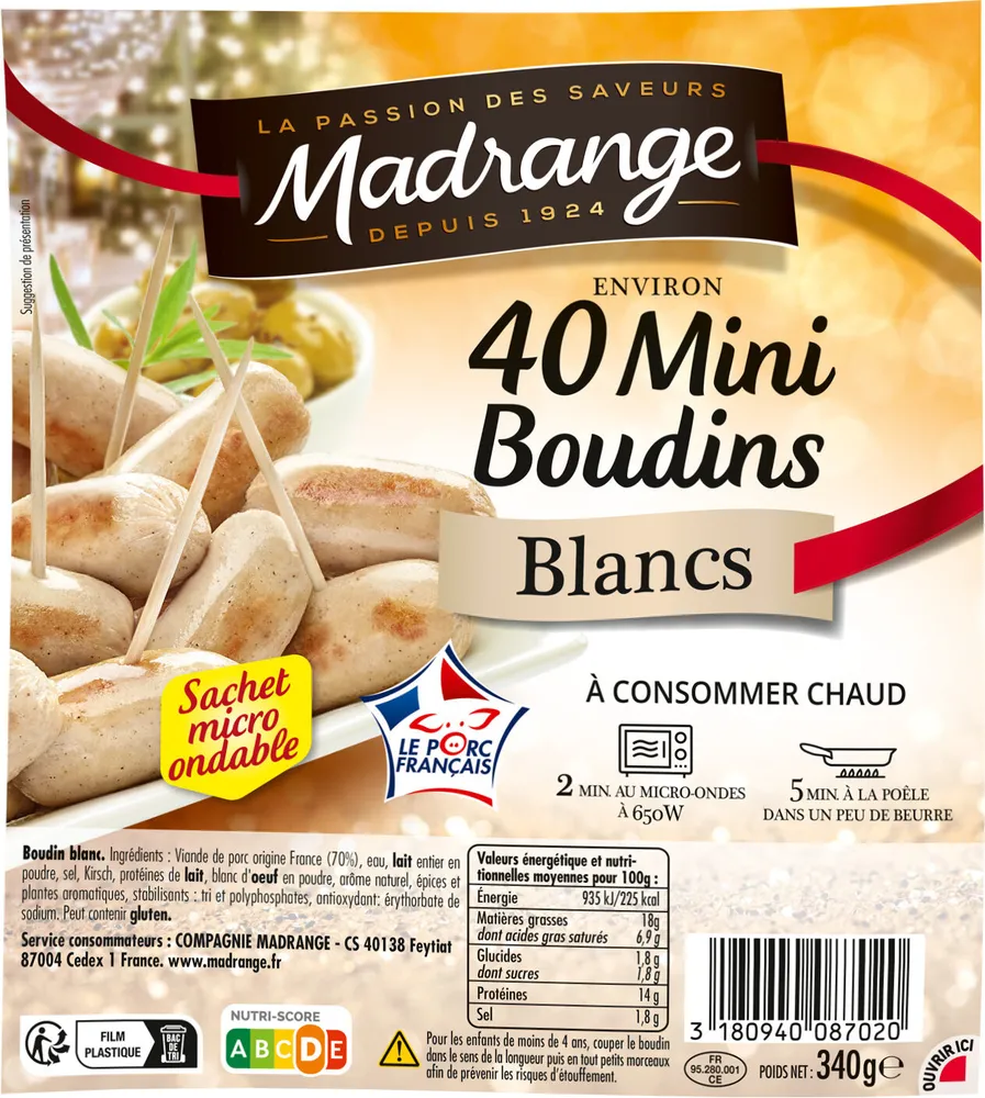 40 mini boudins blancs
