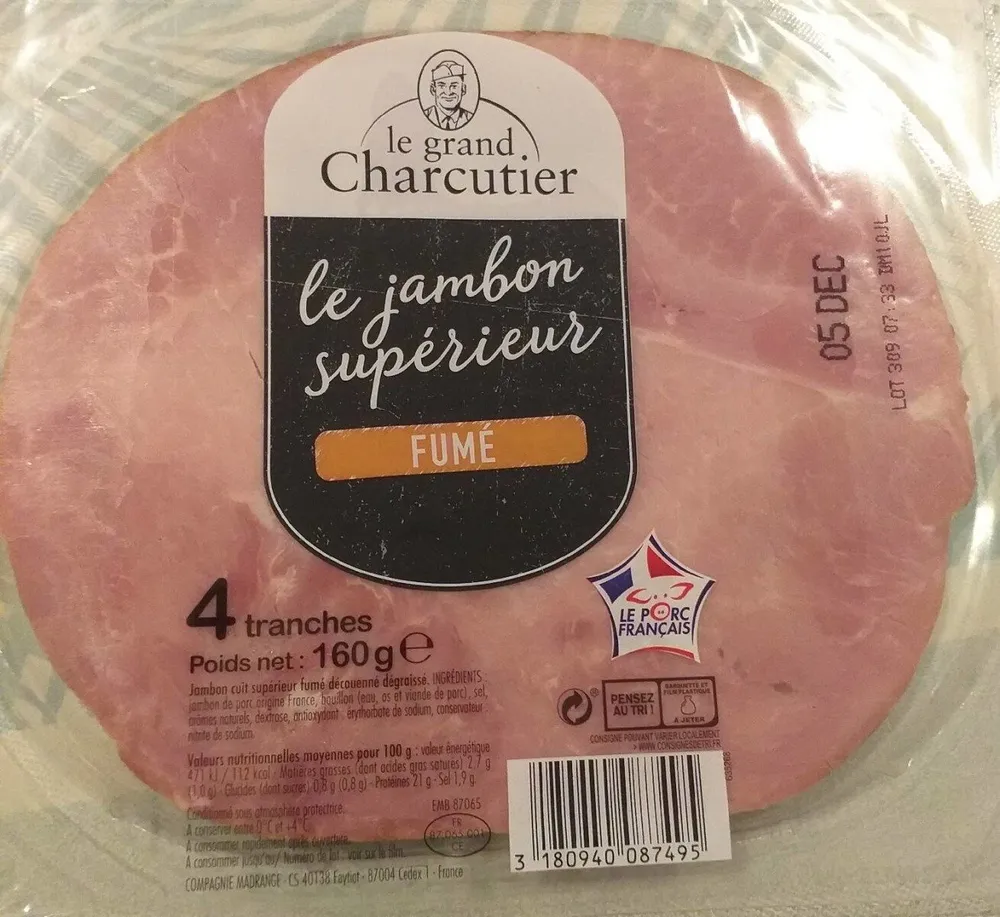 Le jambon supérieur fumé