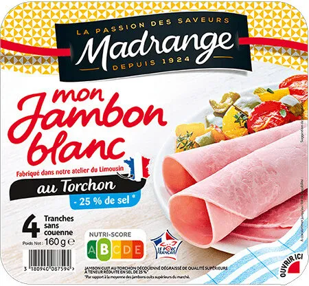 Mon Jambon blanc au Torchon -25% de sel*