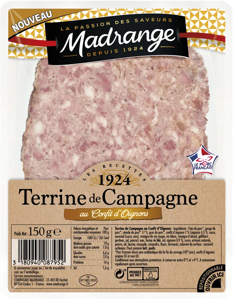 Terrine de Campagne au Confit d’Oignons