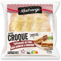 Mon croque Effilochés de porc sauce barbecue et cornichons