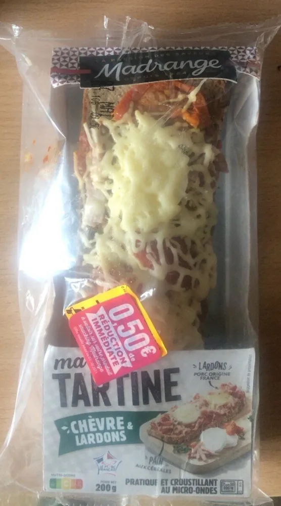 Ma tartine chevre et lardons