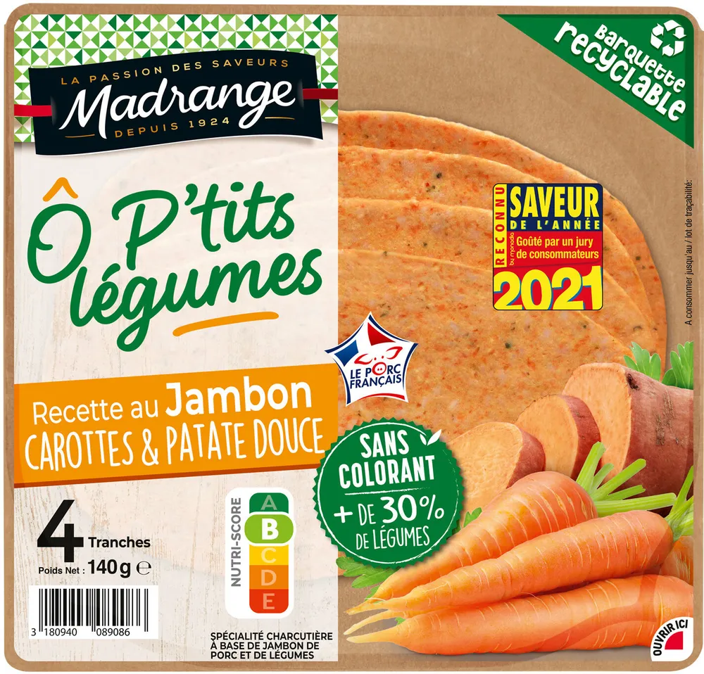 Ô p’tits légumes - Recette au Jambon et légumes carottes & patate douce