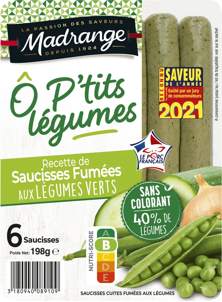 Recette de saucisses fumées aux légumes verts Ô P’tits Légumes