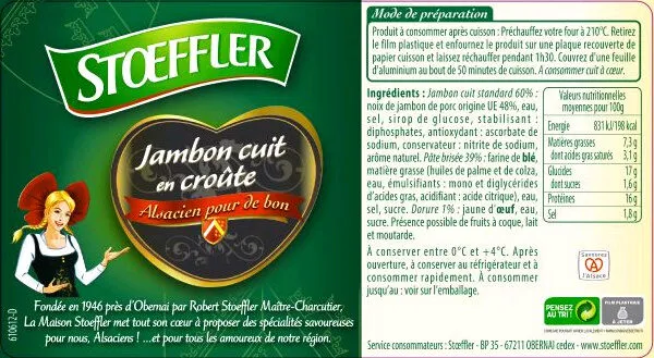 Jambon cuit en croûte