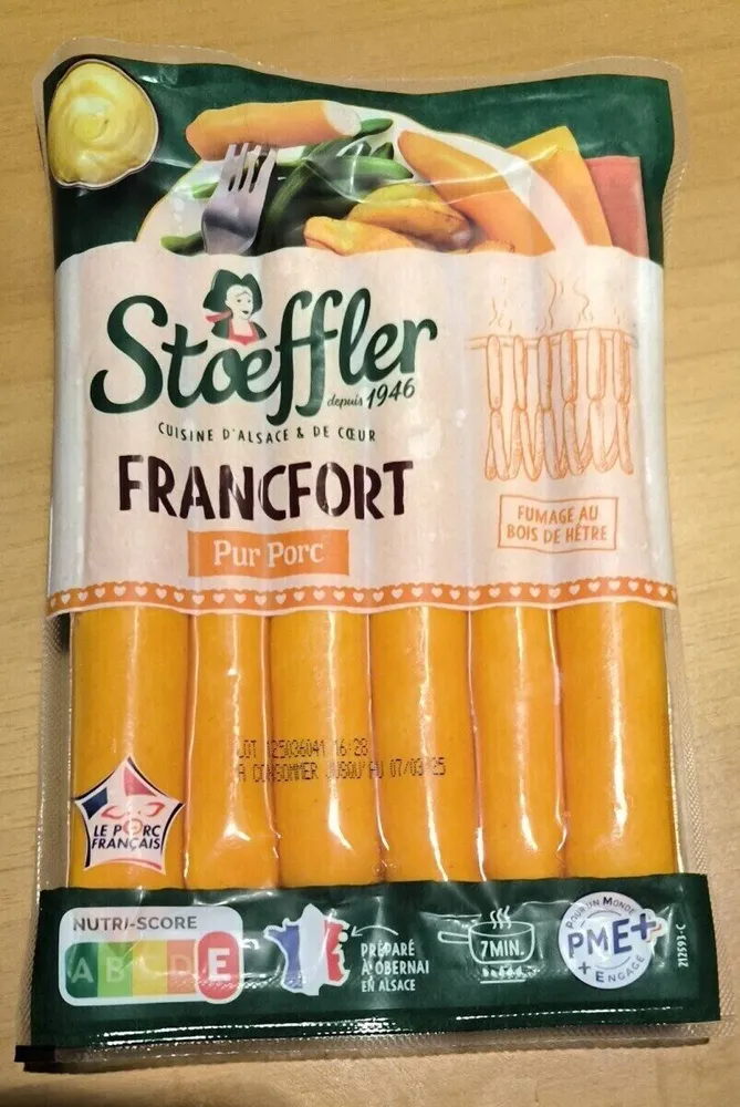 Saucisse de Francfort lot de 2, le 2ème a 50%
