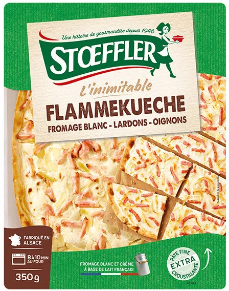 Flammekueche Fromage blanc - Lardons fumés - Oignons
