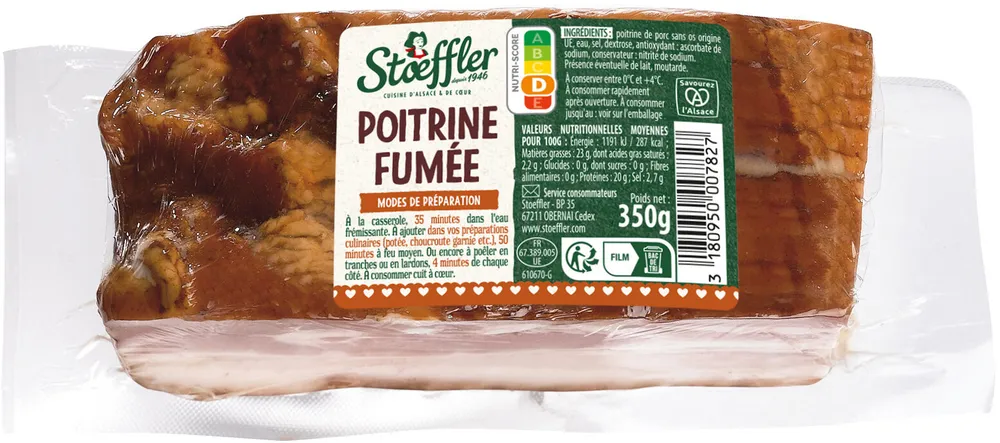 Poitrine crue fumée
