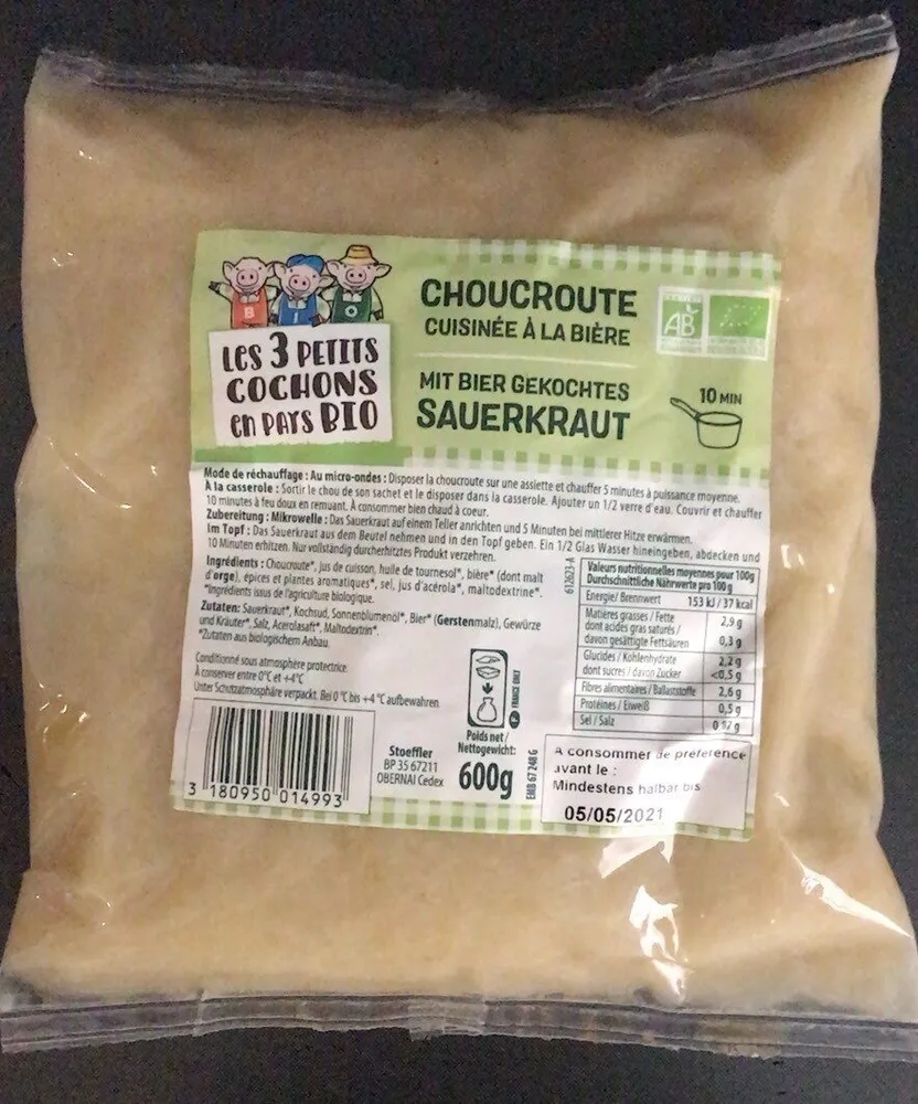 Choucroute cuisinée à la bière