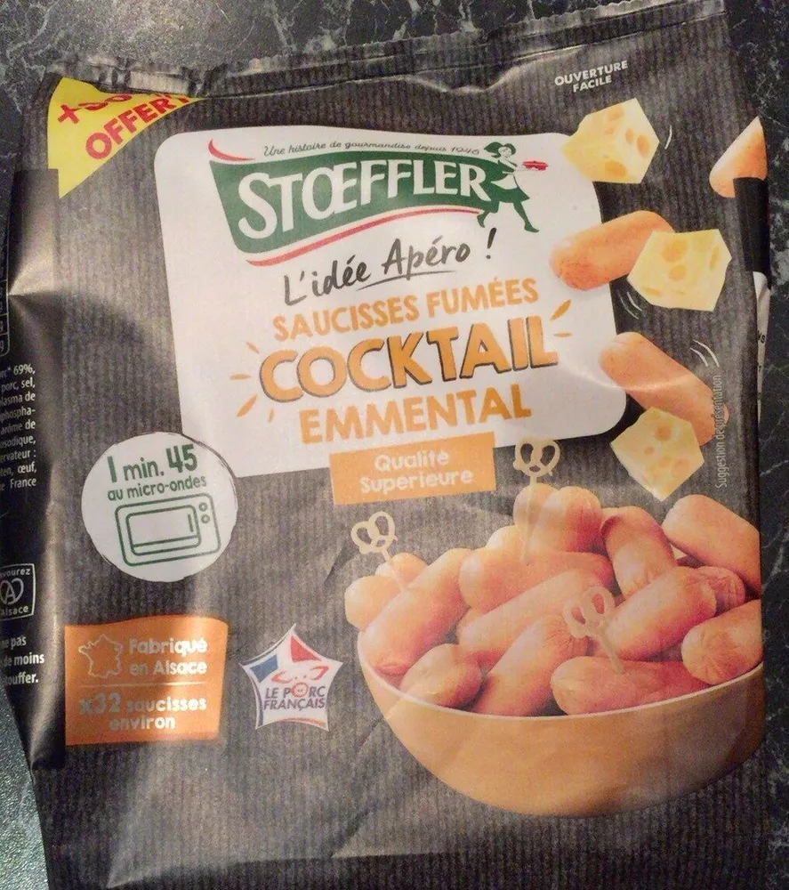 Saucisses fumees cocktail emmental