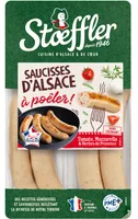 Saucisses d’Alsace à poêler VPF - tomates, mozzarella et herbes de Provence - x4, 200g
