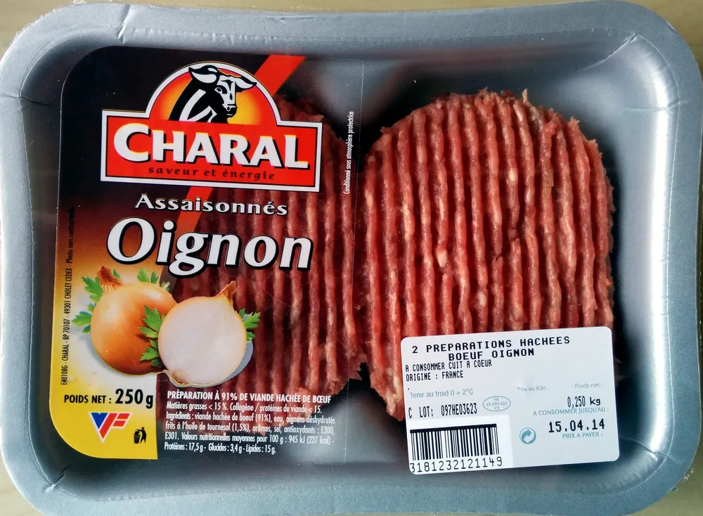 Steaks Hachés Assaisonnés Oignon