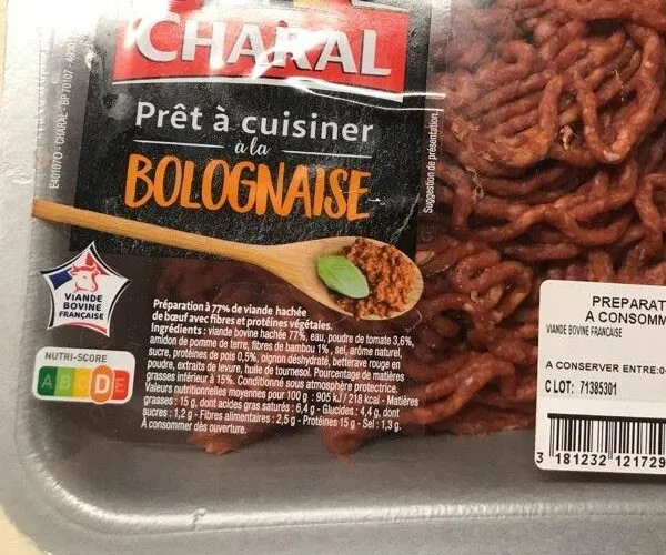 Charal haché bolognaise