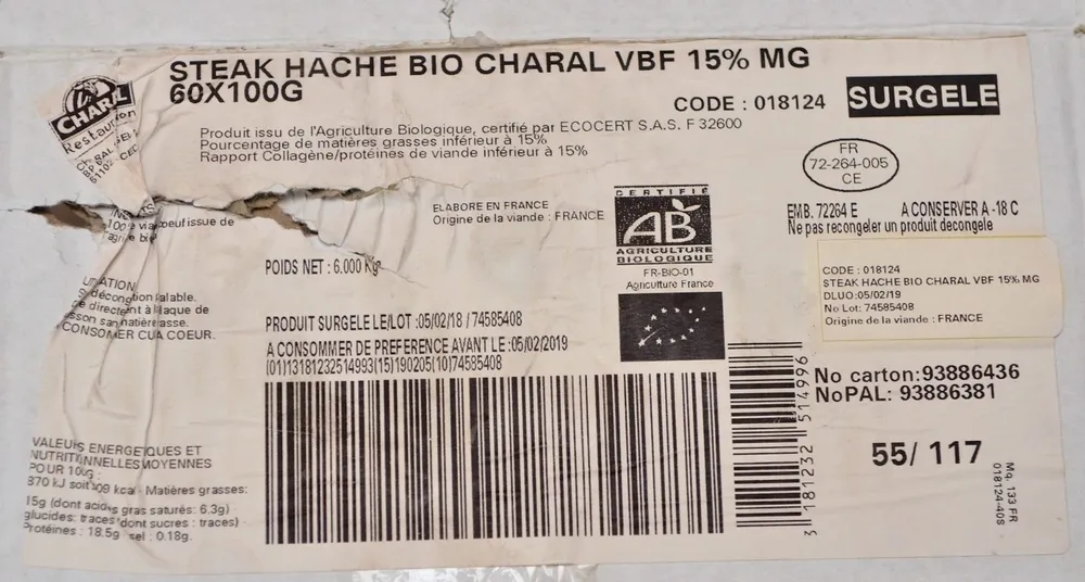 Steak Haché Bio 15% M.G.
