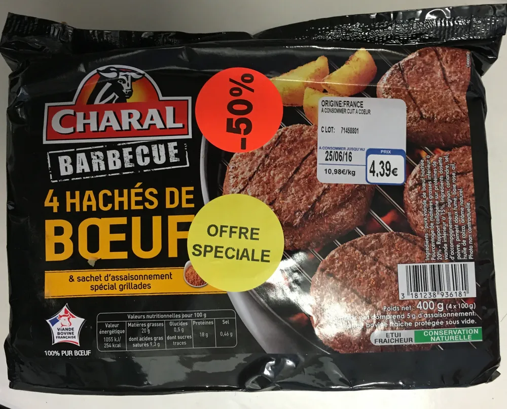 Barbecue 4 Hachés de Boeuf & Sachet d'assaisonnement spécial grillades