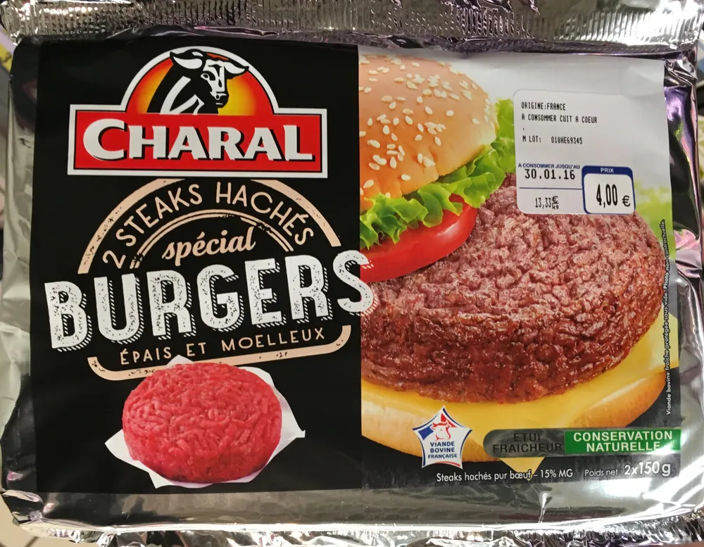 2 steaks hachés spécial Burgers