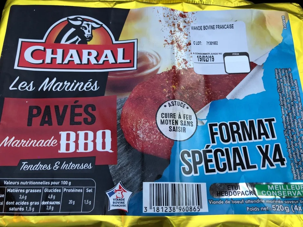 pavés marinade bbq