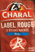 Charal label rouge 2 steaks hachés 5% MG