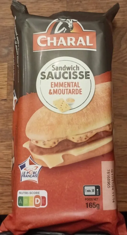 Sandwich saucisse emmental et moutarde