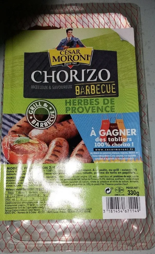 Chorizo à Grillé Aux Herbes De Provence, 330g