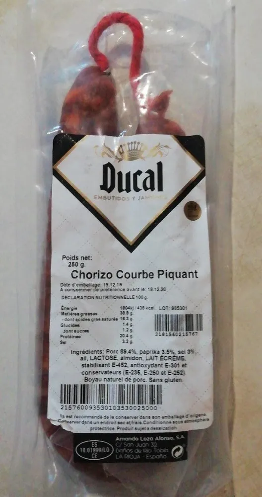 CHORIZO COURBE PIQUANT