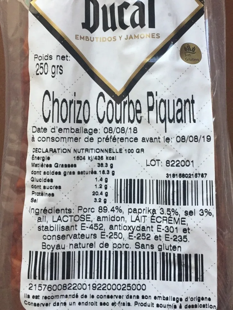 Chorizo Courbe Piquant
