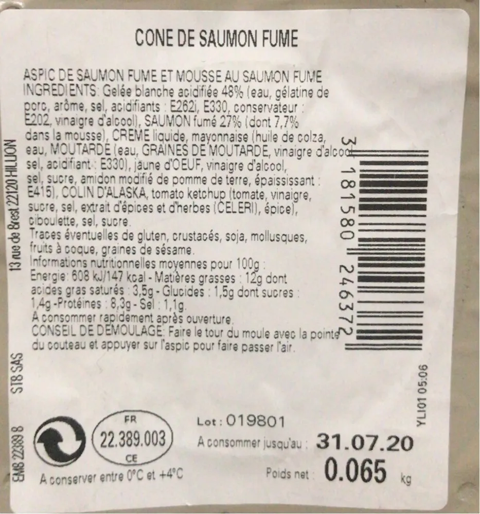 Cone de saumon fume