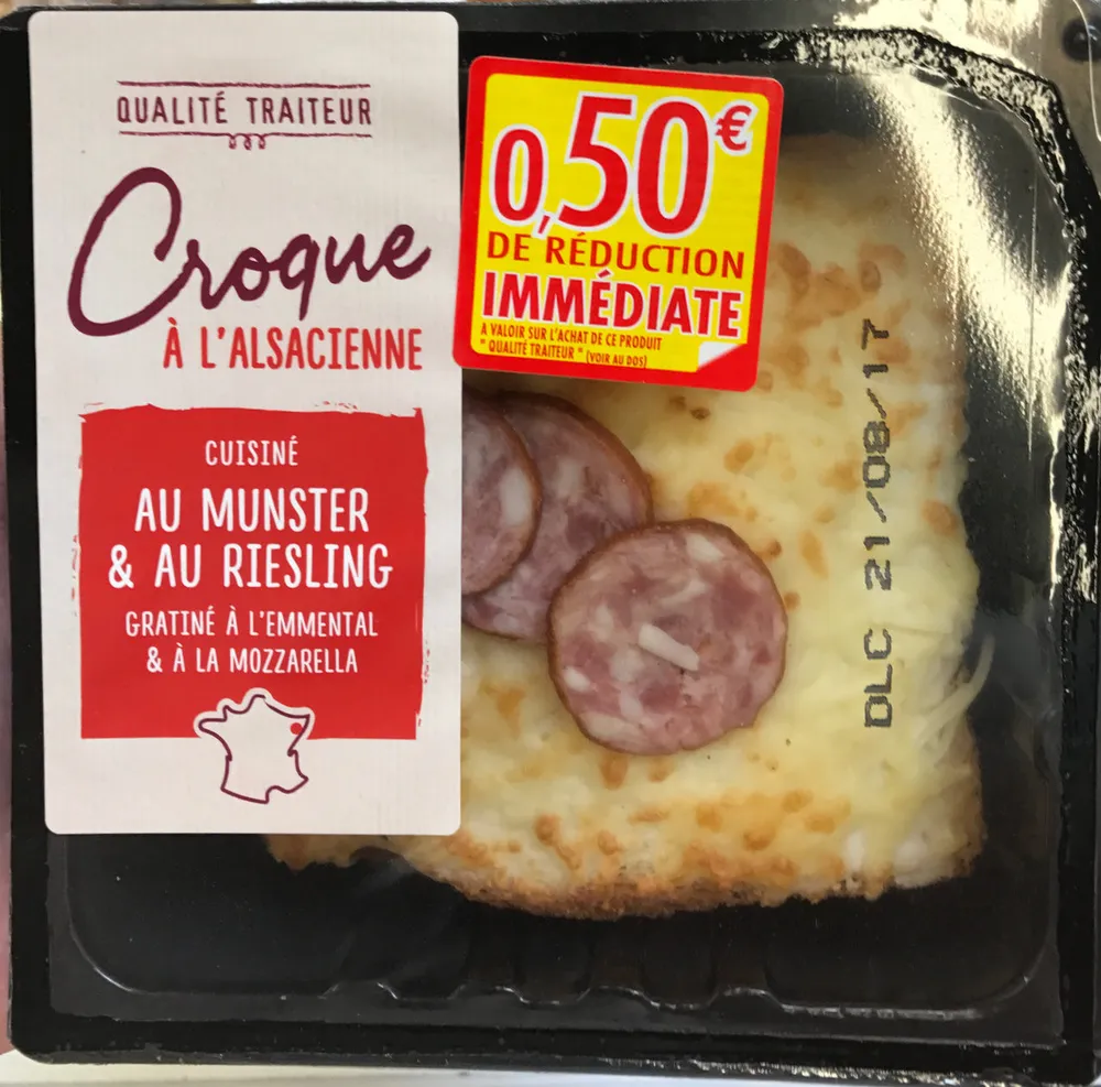Croque à l'Alsacienne cuisiné au Munster & au Riesling