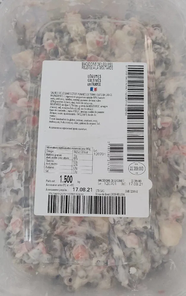 Macédoine de légumes relevée a la moutarde