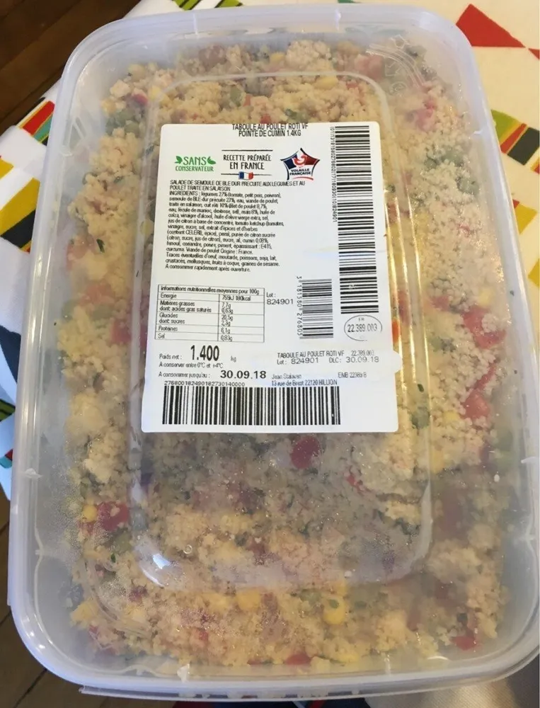 Taboulet au poulet roti