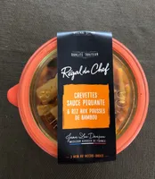 Crevettes sauce piquante& riz aux pousses de bambou