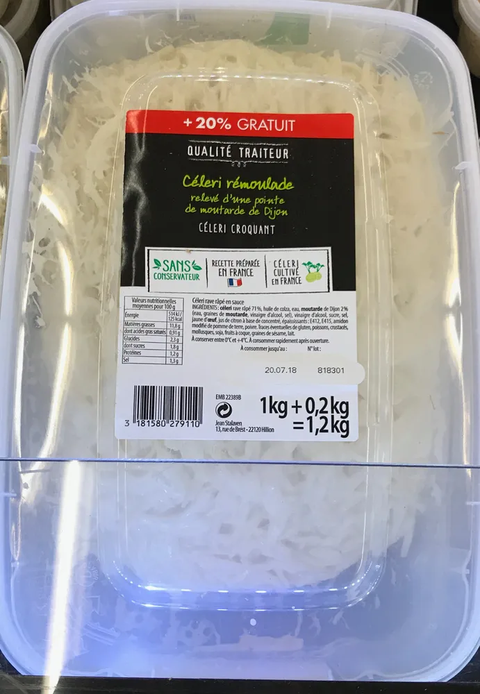 Céleri rémoulade (+20% gratuit)