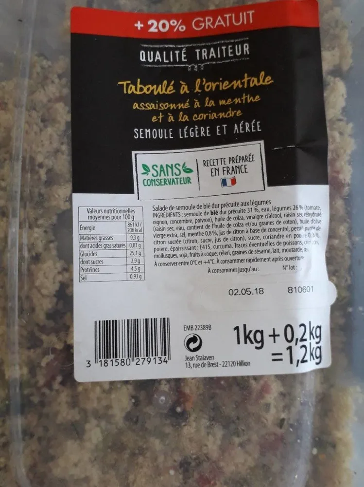 Taboulé à orientale