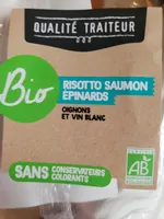 Risotto Saumon Epinards oignons et vin blanc