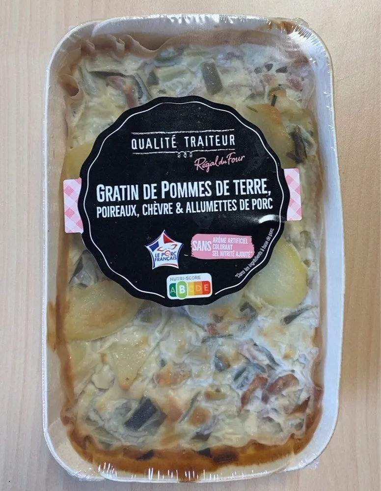 Gratin de pommes de terre, poireaux, chèvre