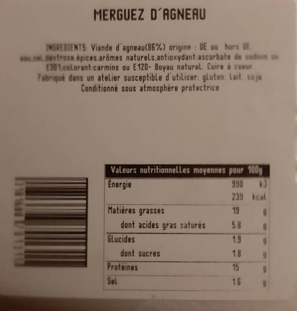 Merguez d'agneau
