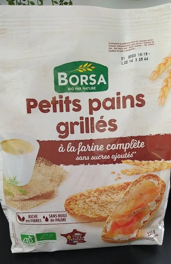 Petit pains grillés à la farine complète