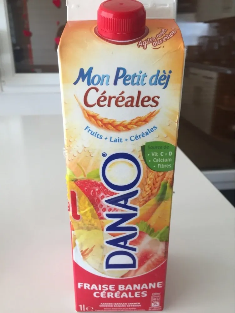 Boisson fraise banane céréales Danao