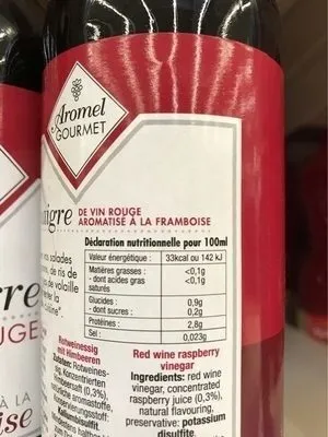 Vinaigre vin rouge arome framboise