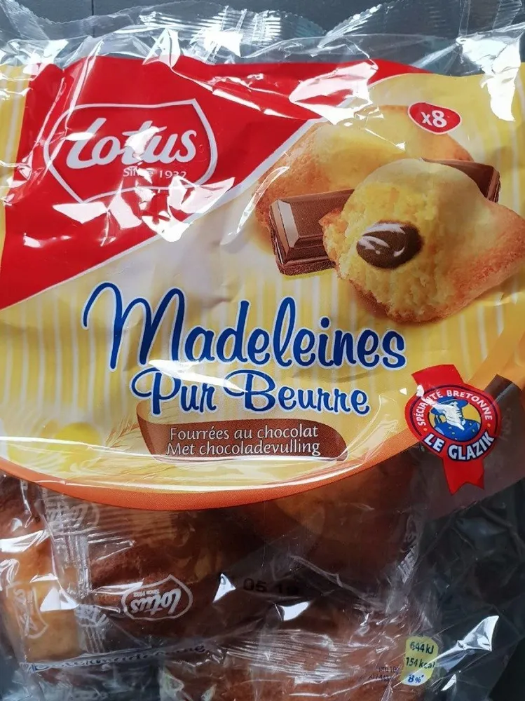 Madeleines pur beurre fourrées au chocolat