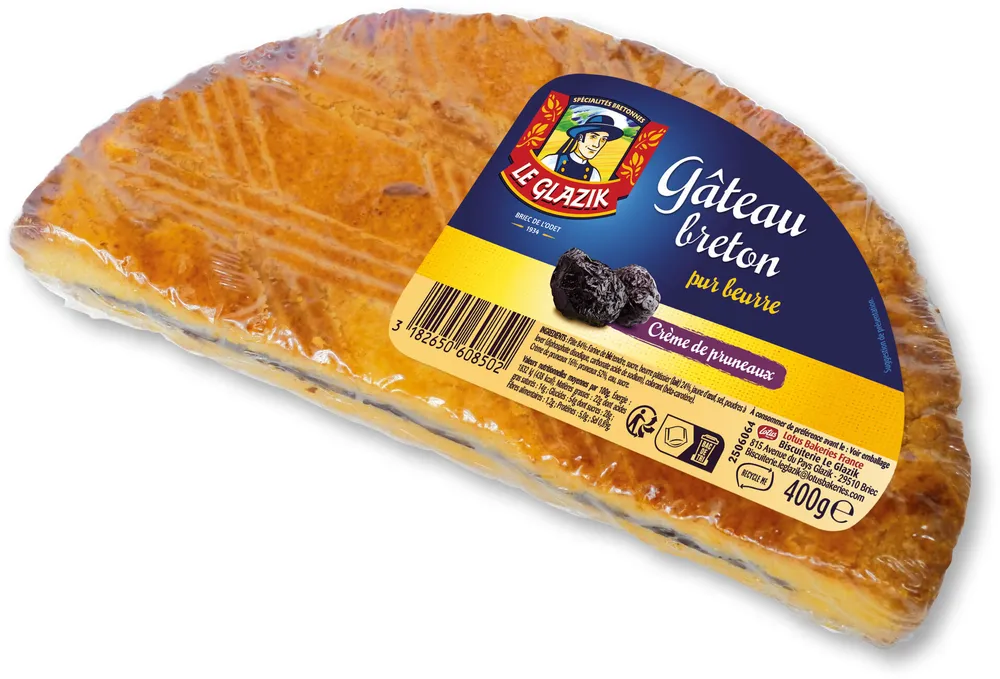 LE GLAZIK Gâteau Breton 1/2 lune - Crème de pruneau - 400g