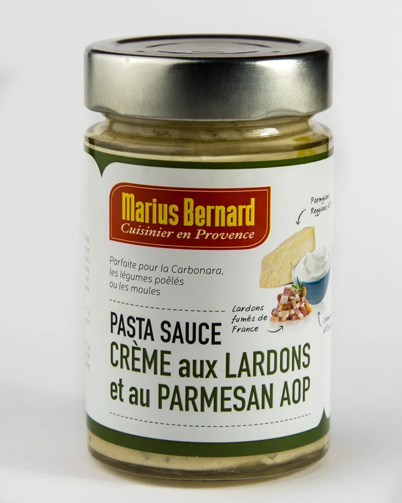 Sauce Pasta Crème aux lardons et Parmesan AOP