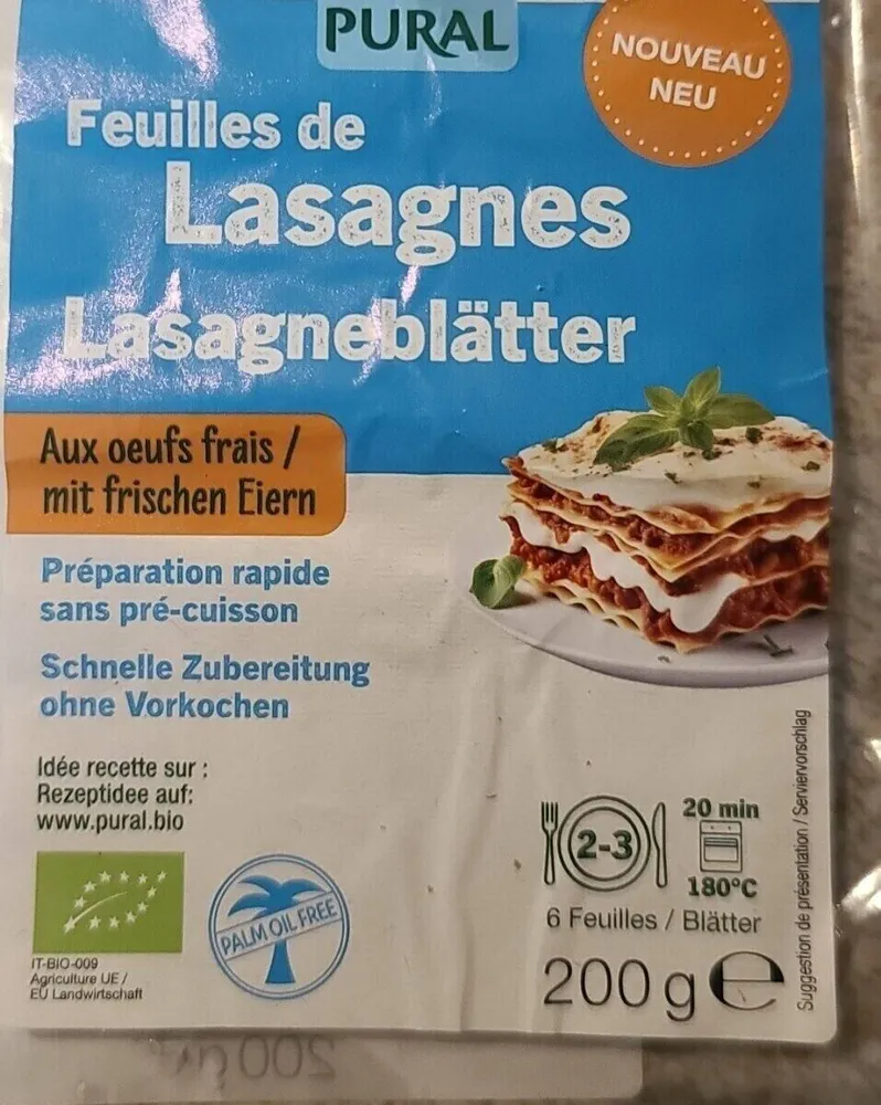 Feuilles de Lasagnes / Lasagneblätter
